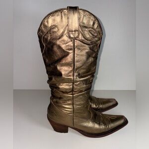 Steve Madden Gold Cowboy Boots